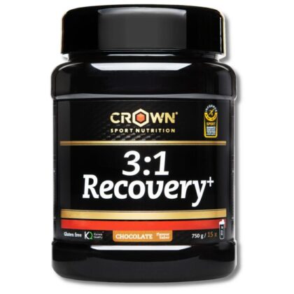 Crown Sport Nutrition 3:1 Recovery+, Recuperador muscular para deportes de resistencia, Con certificado Informed Sport, Sabor Chocolate, 750 g (15 porciones)