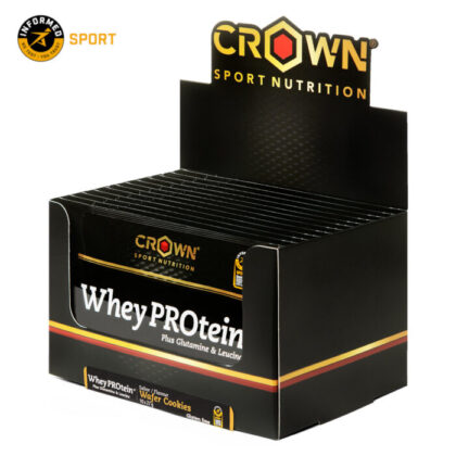Crown Sport Nutrition Whey PROtein+, Proteína de whey con un extra de leucina y glutamina, Sabor Wafer Cookies, 27 g