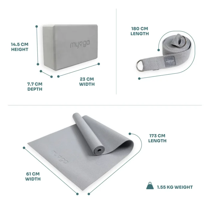 Kit Principiantes de Yoga Gris. Myca - Imagen 2